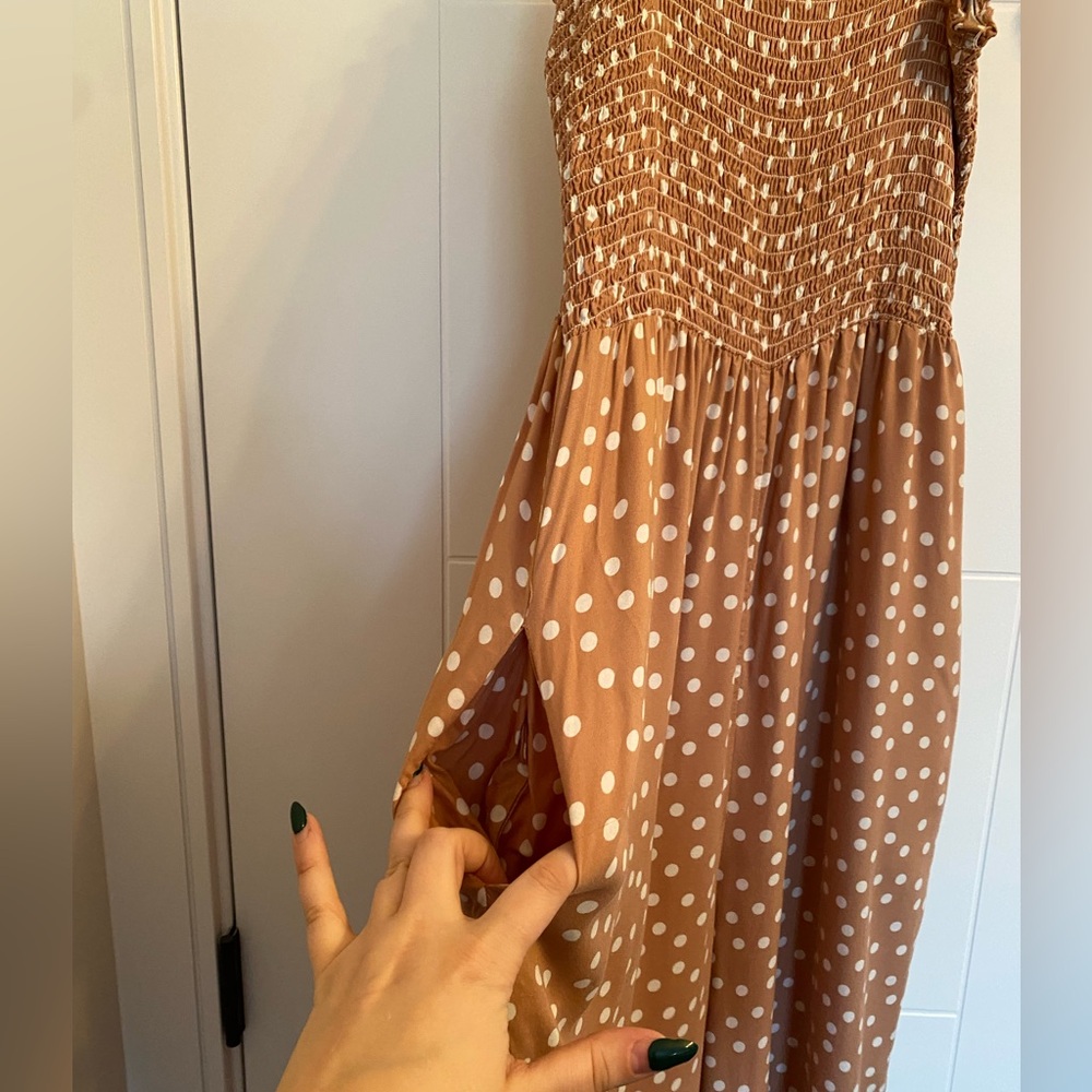 KOY RESORT- Brown Polka Dot Maxi jumper - Picture 3 of 7